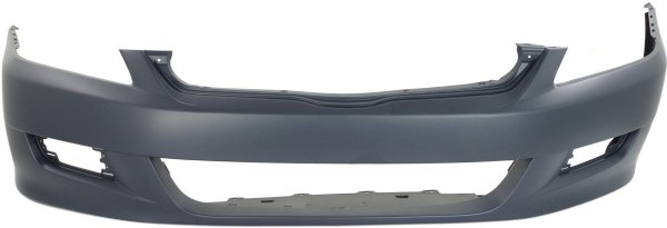 Front Bumper Cover for Honda Accord 2006-2007 Coupe, Primed (Ready to Paint), with Fog Light Holes, Replacement