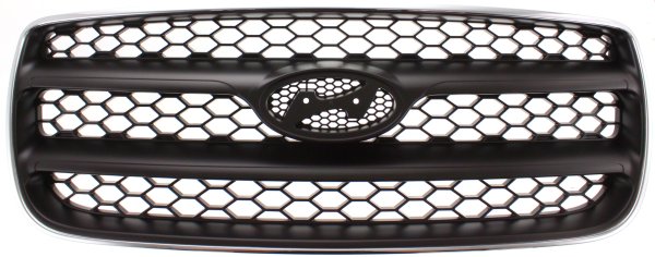 Grille for Hyundai Santa Fe (2007-2009) - Chrome Shell with Painted Silver-Black Insert, Excluding Limited Model, Replacement