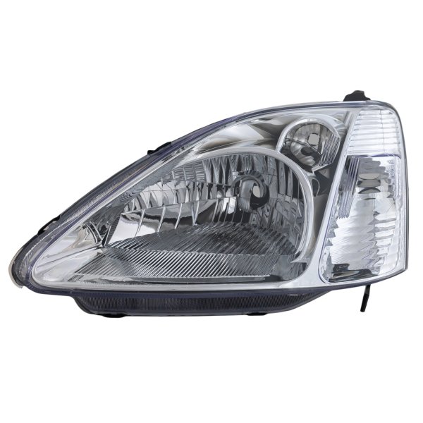 Headlight for Honda Civic 2002-2003 Hatchback, Left (Driver) Side, Lens and Housing, Halogen, Replacement