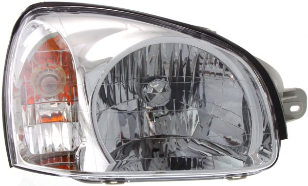 Headlight Assembly for Hyundai Santa Fe 2003, Right (Passenger) Side, Halogen, From March 3, 2003 to July 14, 2003, Replacement
