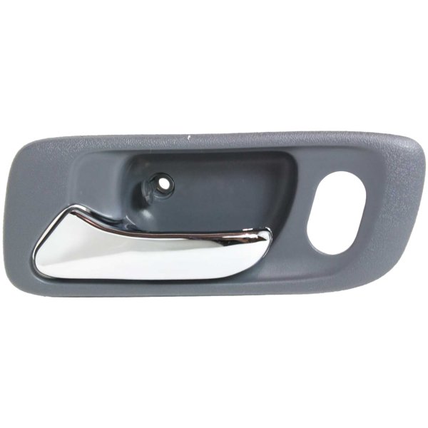 Front Interior Door Handle for Honda Accord 1998-2002, Odyssey 1999-2004, with Chrome Lever and Gray Housing, Left (Driver) Side, with Hole, Sedan, Replacement