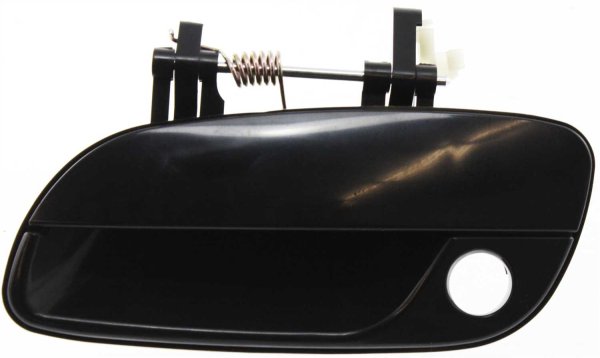 Exterior Front Door Handle for Hyundai Elantra 2001-2006, Left (Driver), Smooth Black with Keyhole, Plastic, Replacement