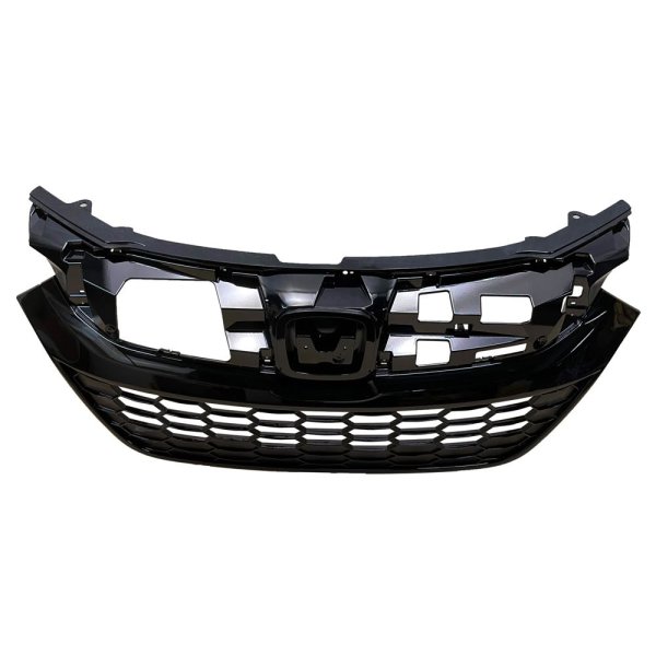 Textured Gloss Black Grille Shell and Insert for 2019-2022 Honda HR-V Sport/Touring Model, Replacement