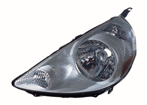 Left (Driver) Headlight Lens/Housing for 2007 Honda Fit, Front Headlight Assembly Replacement Housing / Lens / Cover, Tafetta White; Code NH578;  33151SLNA01ZD, Replacement