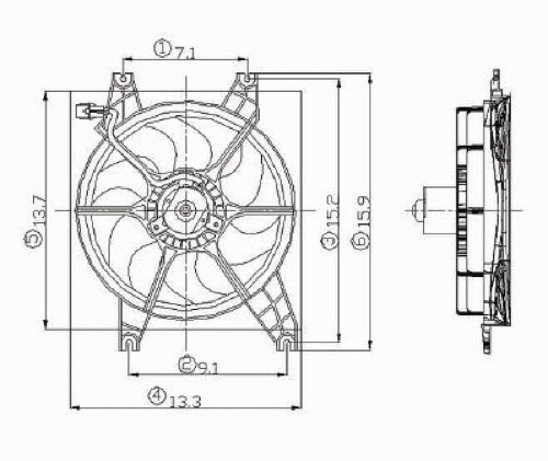 Radiator Cooling Fan Assembly for 2000 - 2006 Hyundai Accent Engine, Includes Motor, Blade, Shroud; OEM 2538025000, Replacement