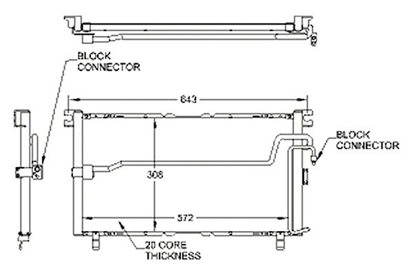 A/C Condenser for 1993 - 1997 Isuzu Rodeo, 2.6L L4 A/C Condenser,  8970948730, Replacement