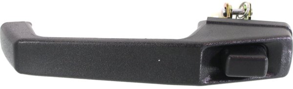 Front Exterior Door Handle for Jeep Cherokee 1984-1996, Right (Passenger) Side, Textured Black Plastic, Without Keyhole, Replacement