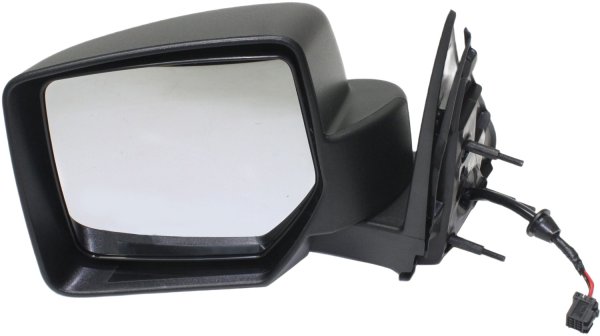 Power Heated Mirror for Jeep Liberty 2008-2012, Left (Driver), Manual Folding, Textured, without Memory and Prong Connector (with 8-Hole, 5-Pin Plug), Replacement