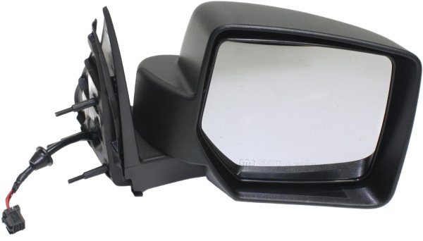 Power Heated Mirror for Jeep Liberty 2008-2012, Right (Passenger) Side, Manual Folding, Textured, without Memory and Prong Connector with 8-Hole, 5-Pin Plug, Replacement