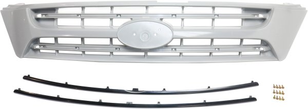 UpperGray Shell and Insert Grille for Kia Sedona 2006-2010, with Black Insert Molding, without Sport Package, Replacement