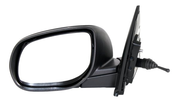 Manual Remote Mirror for Kia Forte Sedan 2010-2013, Left (Driver), Manual Folding, Non-Heated, Paintable, w/o Signal Lights, Replacement