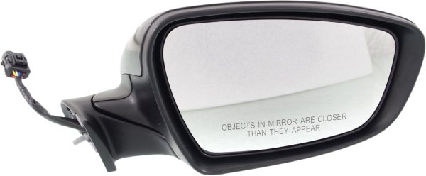 Power Folding, Heated, Paintable Mirror for Kia Forte Sedan EX model 2014-2016, Right (Passenger) Side, with Puddle and Signal Lights, Replacement