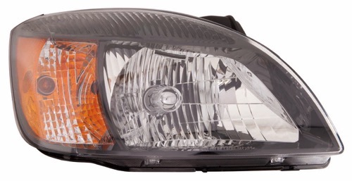 Right (Passenger) Headlight Assembly for 2010 - 2011 Kia Rio Sedan, Type 2 with Amber Reflector, Smote Glass Trim, Composite,  921021G610, Front Replacement