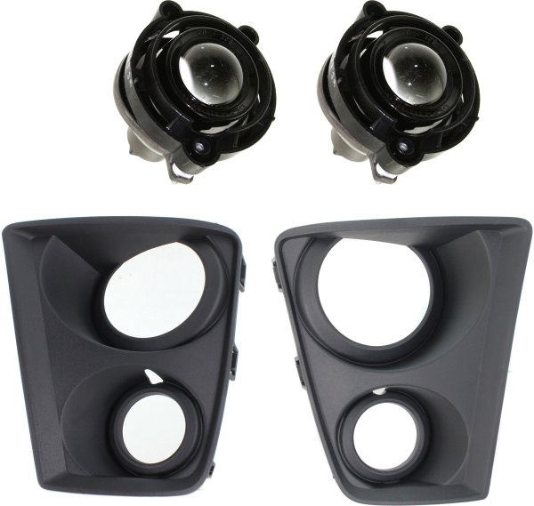 Fog Light Assembly for Buick Camaro 2012-2015, includes Right (Passenger) & Left (Driver) Lights, 4-Piece kit, Halogen, with Fog Light Trim, Replacement