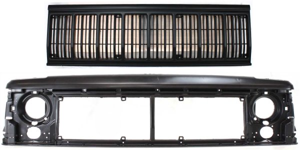 Grille Assembly Kit for 1991-1996 Jeep Cherokee, Set of 2, Includes Header Panel - Replacement Part