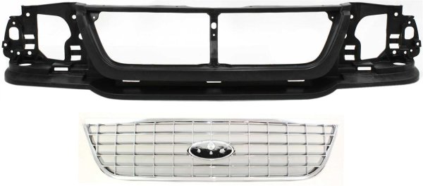 Header Panel with Grille for Ford Explorer 2002-2005, 2-Piece Kit, Replacement