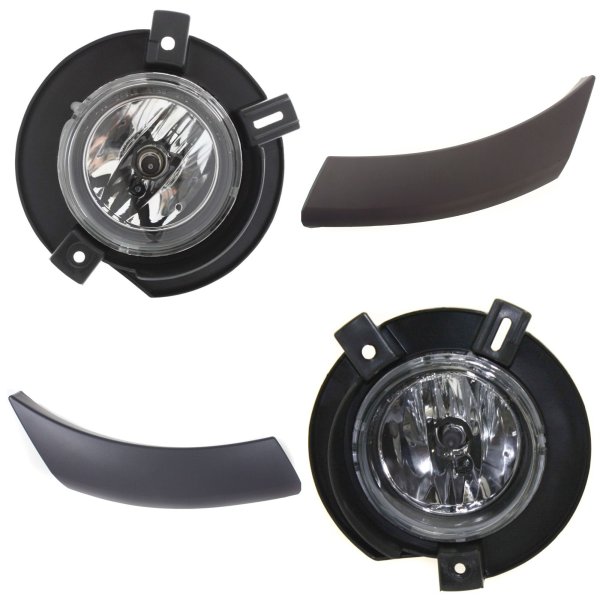 Fog Light Assembly for Ford Explorer 2002-2005 Right (Passenger) and Left (Driver), 4-Piece kit, Replacement