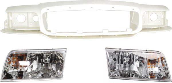 Header Panel Kit for Ford Crown Victoria 1998-2011, 3-Piece with Headlights, Replacement