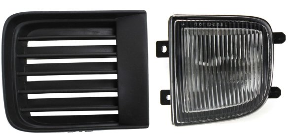 Fog Light Assembly for Nissan Pathfinder 1999-2004, Left (Driver) Side, 2-Piece Kit, Includes Bumper Grille, Halogen, Replacement