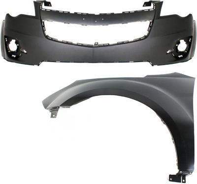 Front Bumper Cover for Chevrolet Equinox 2010-2015, Upper, 2-Piece Kit, with Fender Replacement