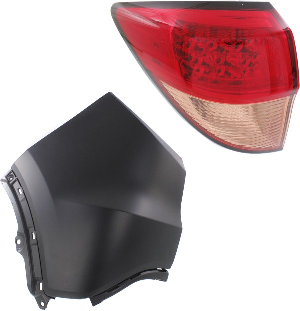 Tail Light for Honda HR-V 2016-2018, Left (Driver) Outer, 2-Piece Kit with Bumper End Replacement