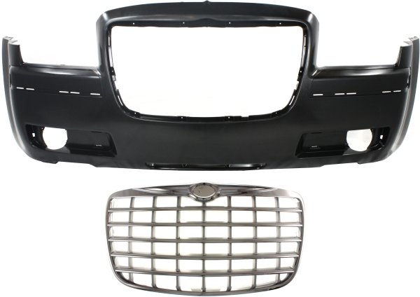 Front Bumper Cover Kit , 2-Piece with Grille for Chrysler 300, 2008-2010 Model, Replacement