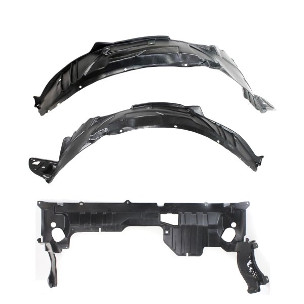 Front Engine Splash Shield and Fender Liners for 2001-2003 Honda Civic, 3-Piece Kit, Replacement