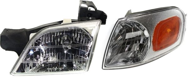 Headlight with Bulb for Chevrolet Venture 1997-2005, Left (Driver), 2-Piece Kit, Includes Corner Light, Replacement