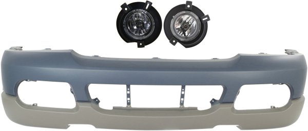 Front Bumper Cover for 2002 Ford Explorer, 3-Piece Kit with Fog Lights, Replacement