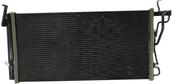 A/C Condenser for Hyundai Sonata 2004-2005 and Kia Optima 2005-2006 with Sensor Port on Outlet Connection, Replacement