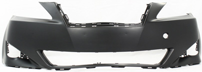 Front Bumper Cover for Lexus IS250/IS350 (2006-2008), Primed (Ready to Paint), without Headlight Washer Holes and Pre-Collision System, Replacement