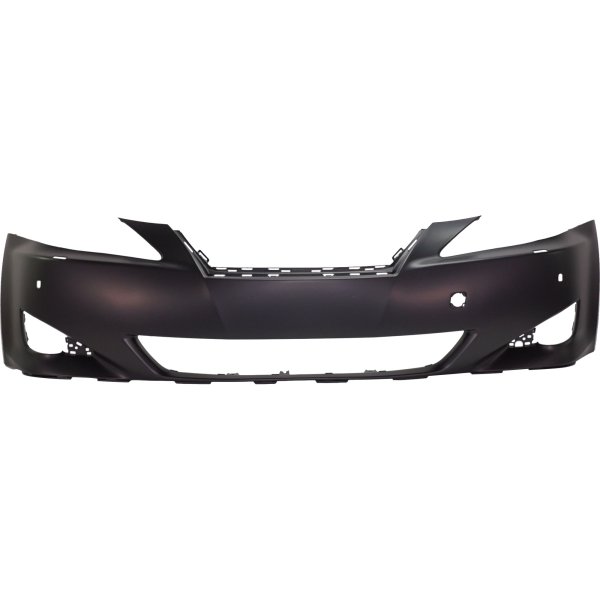 Front Bumper Cover for Lexus IS250/IS350 (2006-2008), Primed (Ready to Paint), with Headlight Washer Holes and Pre-Collision System, Replacement