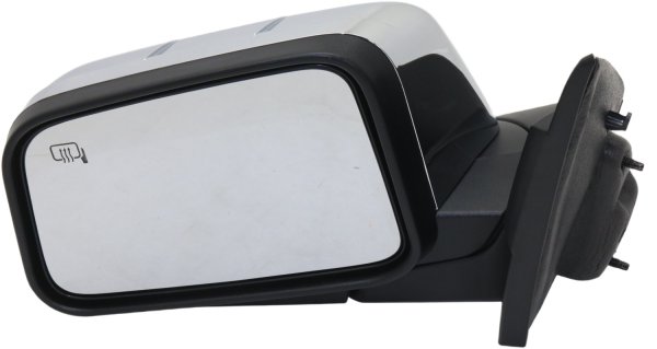 Power Mirror for Lincoln MKX 2007, Left (Driver), Manual Folding, Heated, Chrome, with Puddle Light, without Memory, Replacement