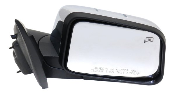Power Mirror for Lincoln MKX 2007, Right (Passenger) Side, Manual Folding, Heated, Chrome, with Puddle Light, without Memory, Replacement