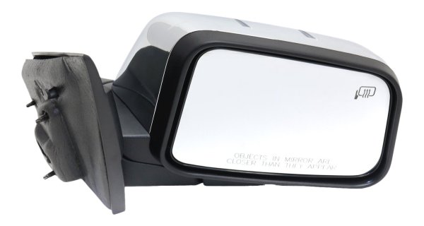Power Mirror for Lincoln MKX 2007, Right (Passenger), Manual Folding, Heated, Chrome, with Puddle Light, Memory Replacement