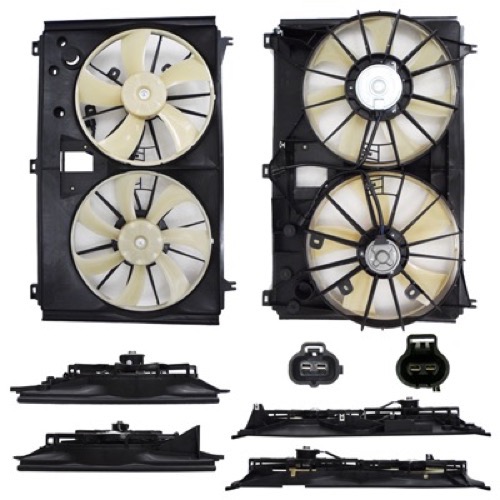 Radiator Cooling Fan Assembly for 2007 - 2017 Lexus LS460, Engine Cooling Fan Assy Replacement - Rear Wheel Drive (RWD), Includes Motor, Blade, Shroud Assembly,  1671138060-PFM