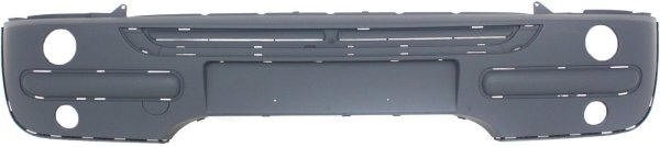 Front Bumper Cover for COOPER 2002-2004 Base Model, Primed (Ready to Paint), without Aero Package, with Holes for Chrome Insert/Trim, Replacement