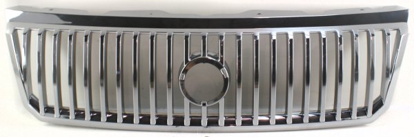 Grille for Mercury Mountaineer 2002-2005, Chrome Shell with Painted Silver Insert, Replacement
