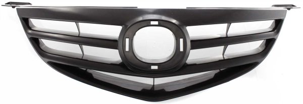 Grille for Mazda 3 Sedan 2004-2006, Black Shell and Insert, Horizontal Bar Insert, Sport Type, Replacement