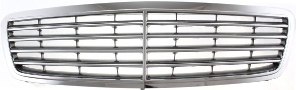 Chrome Shell/Painted Gray Insert Grille for C-CLASS Mercedes-Benz 2001-2005, Avantgarde Package, Elegance Package, Replacement