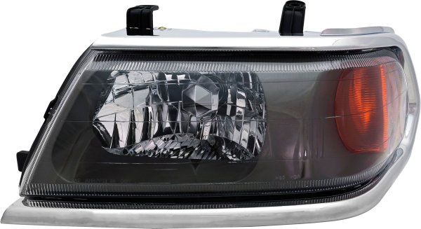Headlight Assembly for Mitsubishi Montero Sport 2000-2004, Left (Driver), Halogen, Chrome, From March 2000, Replacement