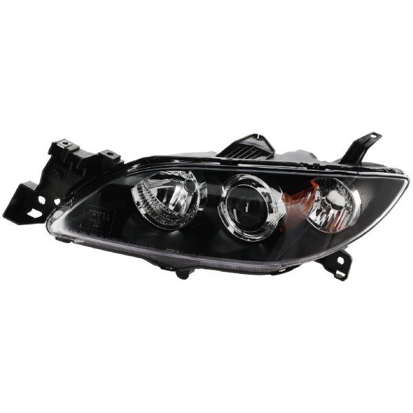 Headlight for Mazda 3 Sedan 2004-2009, Left (Driver), Lens and Housing, Halogen, Replacement