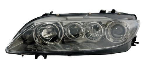 Left (Driver) Headlight Assembly for 2003 - 2005 Mazda 6, Front Headlight Assembly Replacement Housing/Lens/Cover, with Fog Lights, Type 2, Composite;  GK2C510L0C, Replacement
