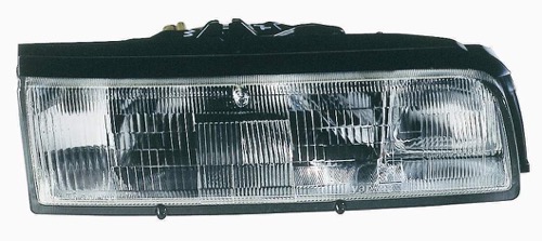 Right (Passenger) Headlight Assembly for 1988 - 1992 Mazda 626, Front Replacement Housing/Lens/Cover with Molding/Mounting Ring, Composite,  8BGE51030A, Replacement