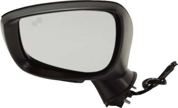 Power Mirror Left (Driver) for Mazda CX-3 2016-2022, Manual Folding, Non-Heated, Paintable, with Blind Spot Detection in Glass and In-Housing Signal Light, without Auto Dimming and Memory, Replacement
