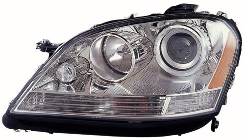 Left (Driver) Headlight Assembly for 2006 - 2007 Mercedes-Benz ML350, Front Replacement Housing/Lens/Cover, Halogen Composite,  164820456165