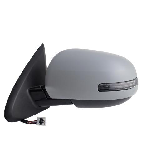Left (Driver) Outside Side View Mirror for 2017 - 2019 Mitsubishi Outlander Phev, with Blind Spot Detection, without Side View Camera, with Cover, Primed To Match, Assembly,  7632C631-PFM, Replacement