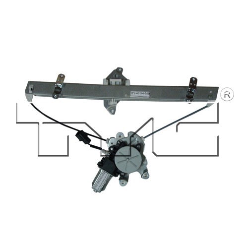 Front Left (Driver) Door Glass Regulator and Power Window Motor for 2004 - 2007 Mitsubishi Lancer ES Sedan, LS Sedan, OZ Rally Sedan, OEM Replacement: MR991325-PFM