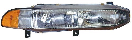 Right (Passenger) Headlight Assembly for 1994 - 1996 Mitsubishi Galant, Front Replacement Housing, Lens, Cover, Composite; MR124296, Replacement