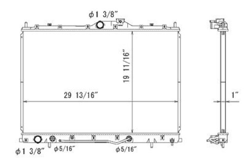 Radiator Assembly for 2004-2006 Mitsubishi Endeavor, w/Towing Package,  MZ690923, Replacement